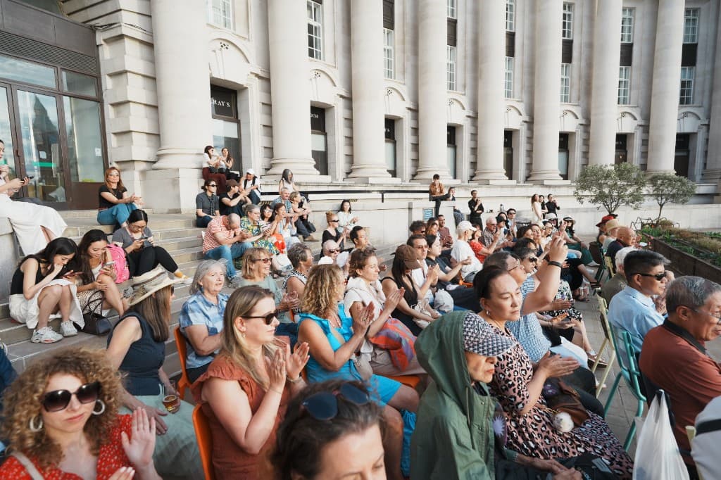 Dance Meets Arts performance and audience on the County Hall Members' Terrace